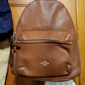 Brown Leather Coach Backpack
